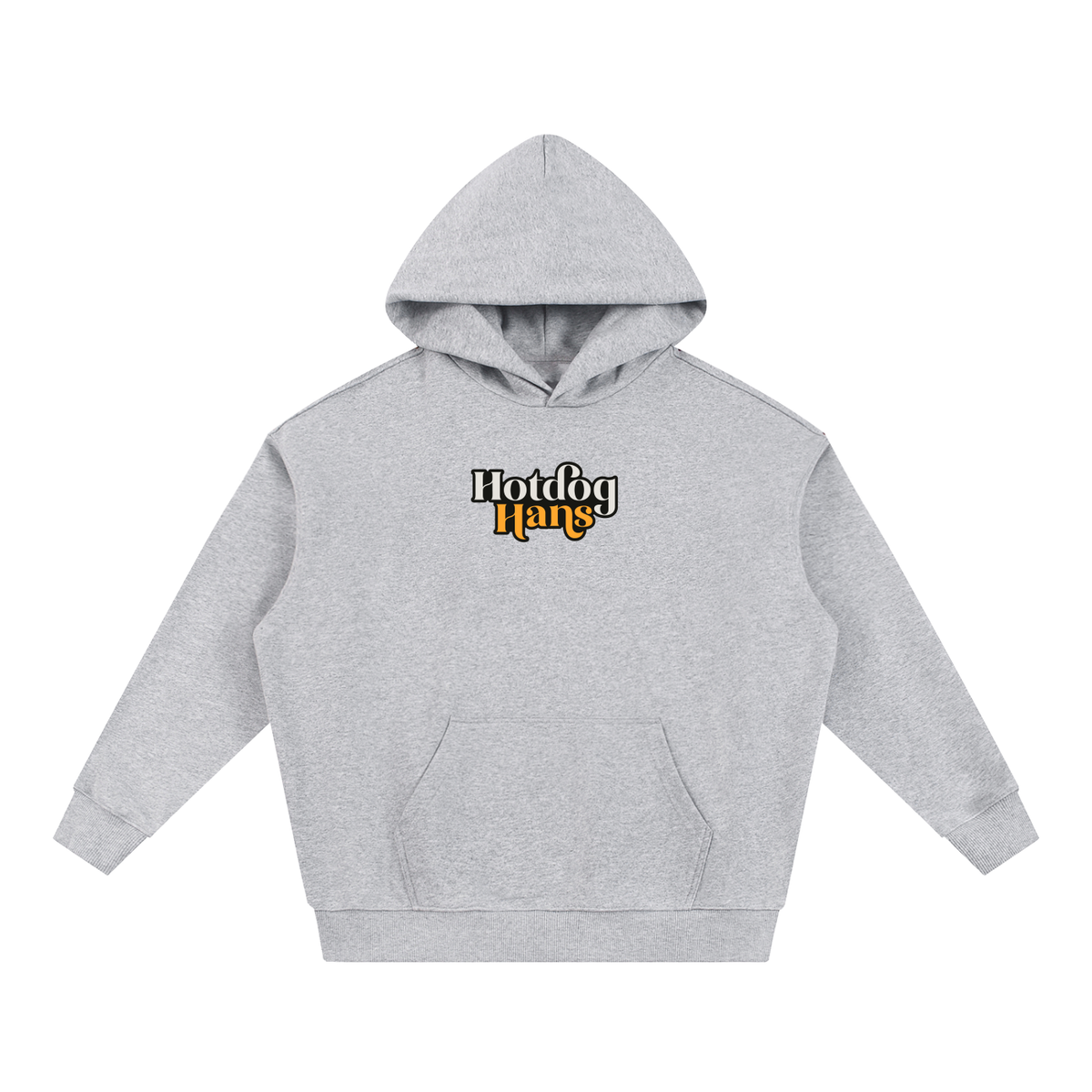 Hotdog Hans Classic Hoodie in Flower Gray — Tapstitch front mockup