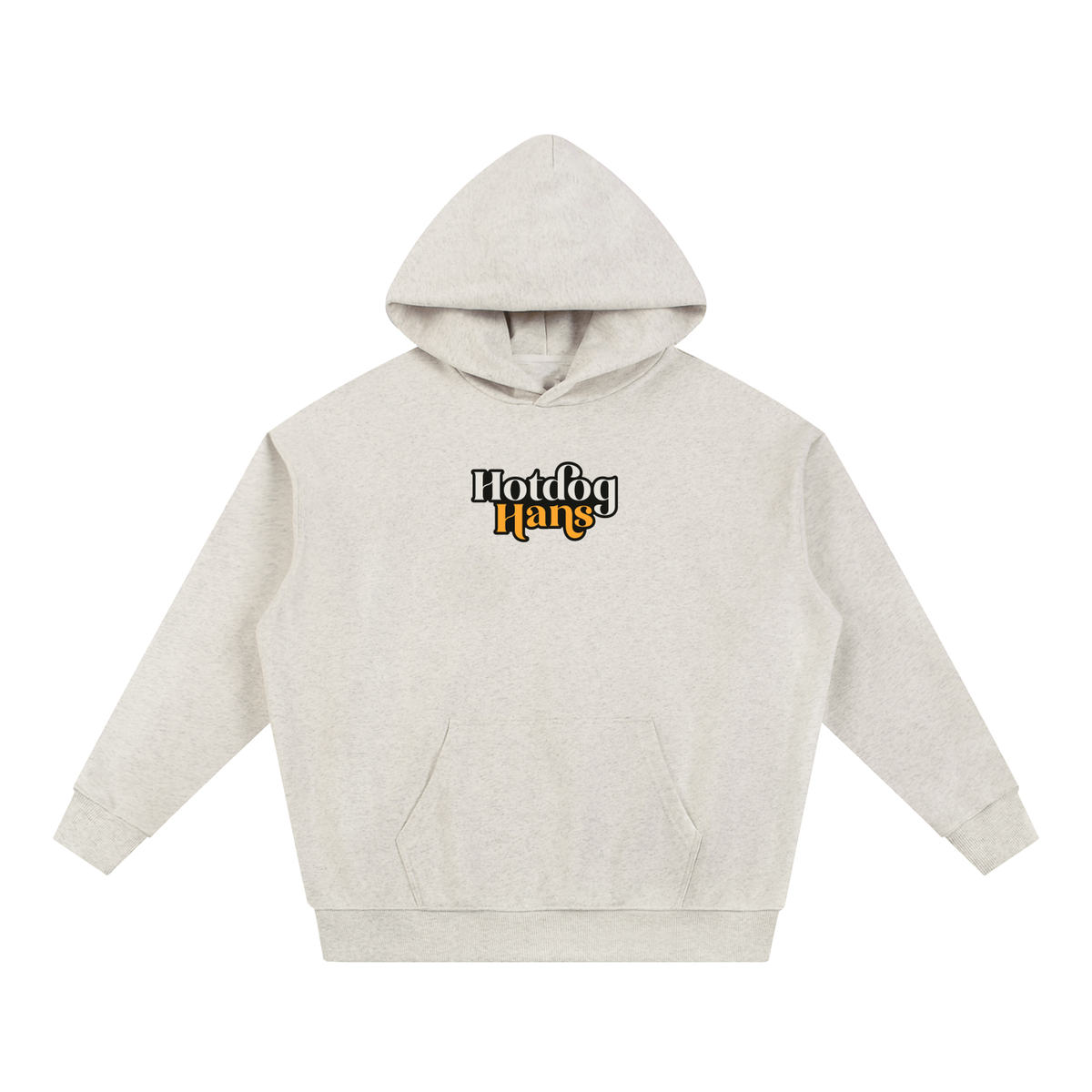 Hotdog Hans Classic Hoodie in Oat Gray — Tapstitch front mockup