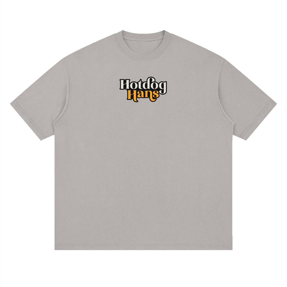 Hotdog Hans Classic Tee in Light Gray, front view