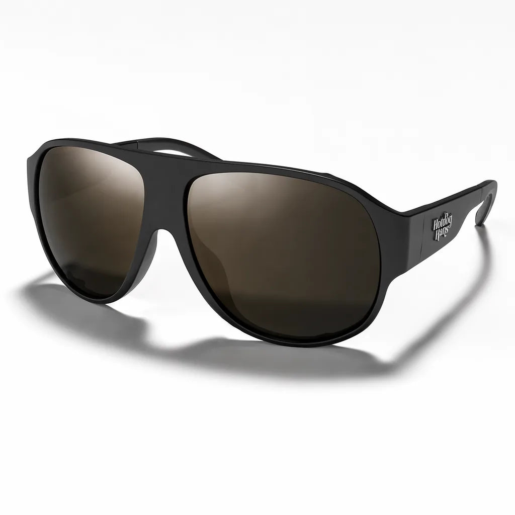 Mogul Mirrors in Black, three-quarter view